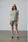 TOMMY TOP - olive/bl/w